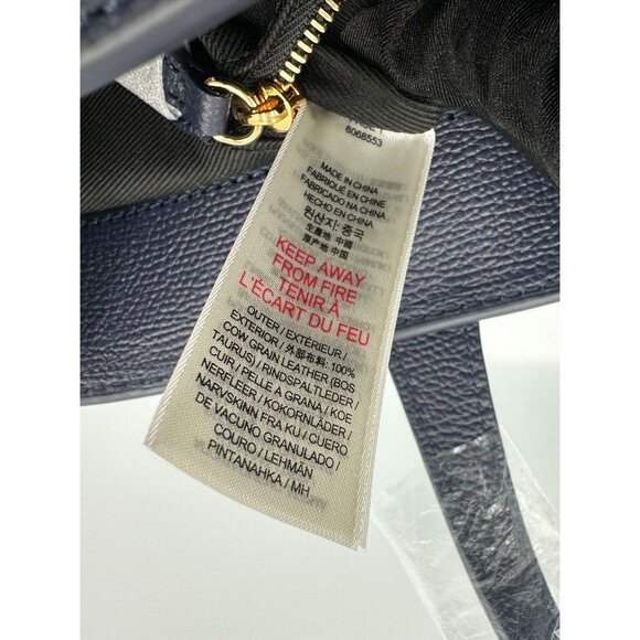 Burberry Medium Banner House Check Derby Leather Tote Shoulder Bag Regency Blue - Picture 12 of 16